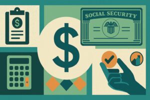 Image with icons that connote social security taxes in the context of the Big Beautiful Bill